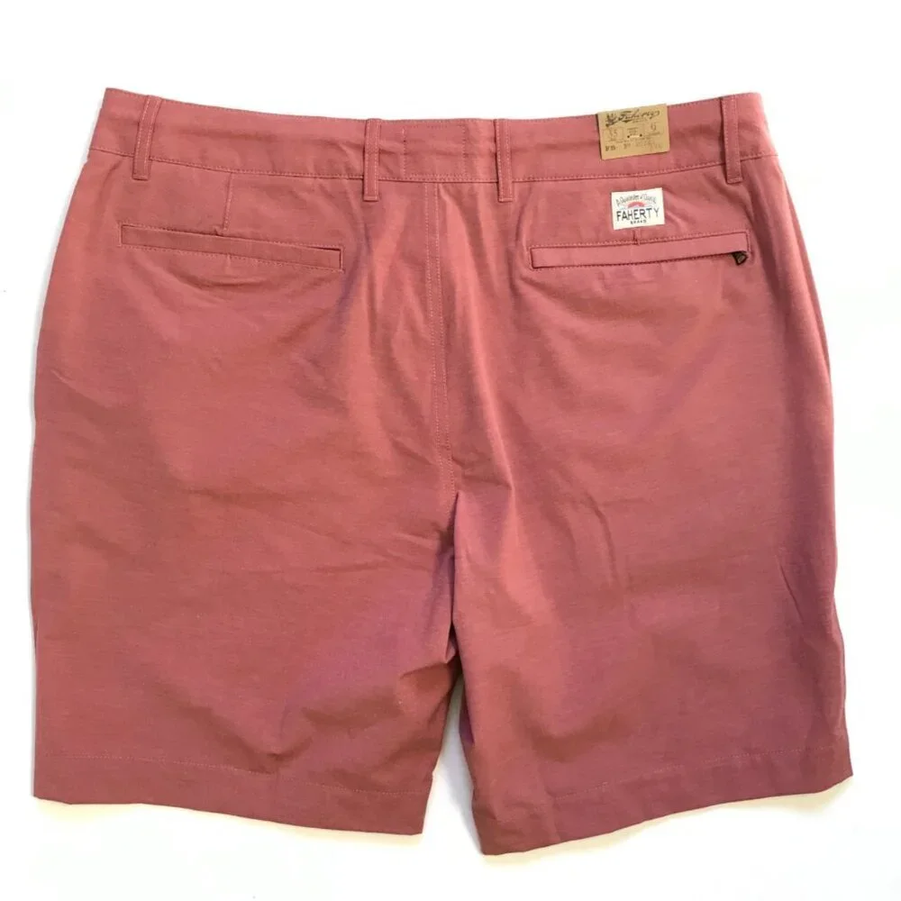 NWT Faherty All Day Bermuda Shorts Mens 35 Pink Rosebud 9